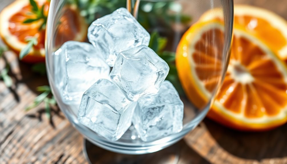 add ice cubes carefully