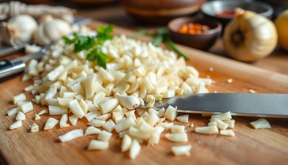 add minced garlic cloves