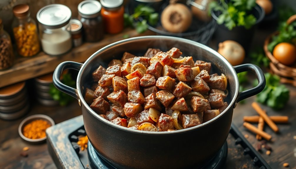 add spices to beef