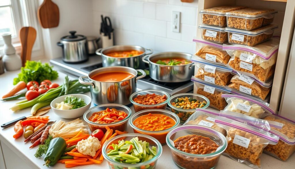 batch cooking and freezing meals