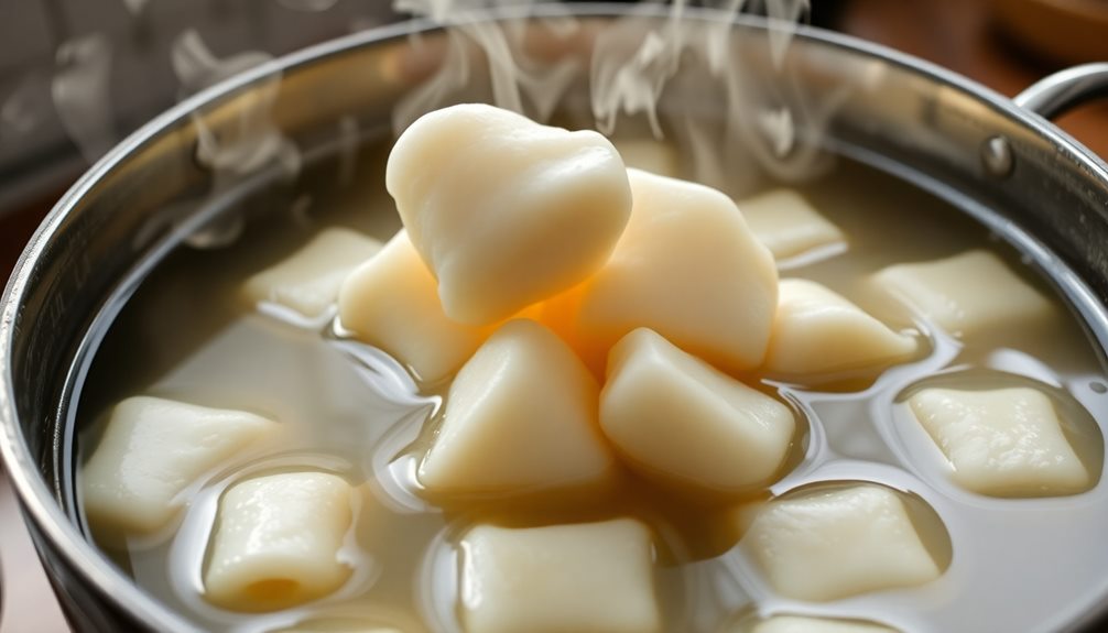 boil tteokbokki salted water