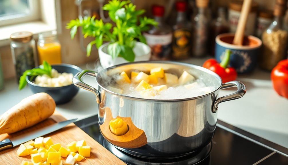 boil yams until tender
