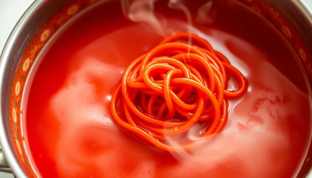 combine noodles with sauce