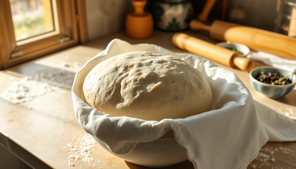 cover dough for rising