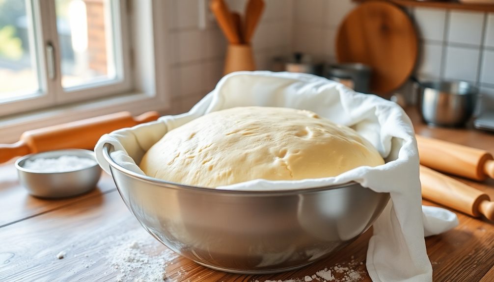 cover dough to rise