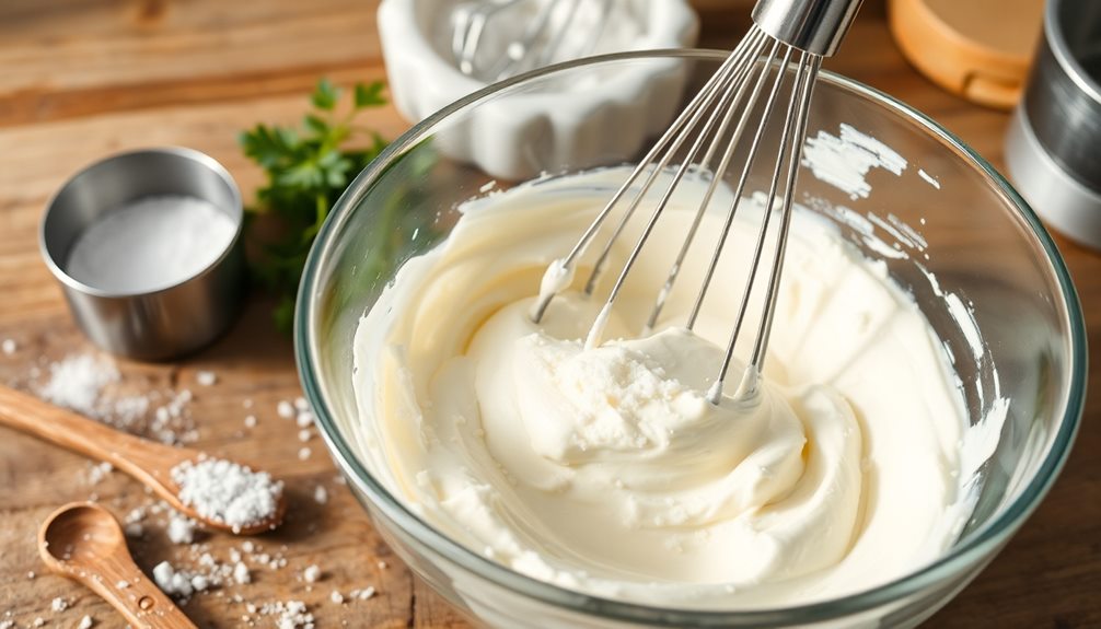 cream cheese and sugar mix