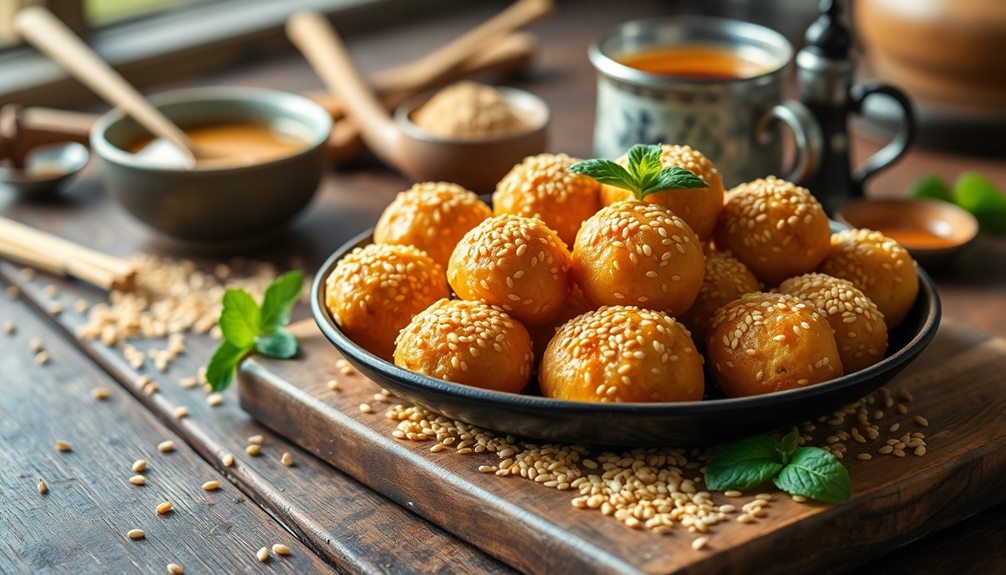 crispy sweet vietnamese sesame balls