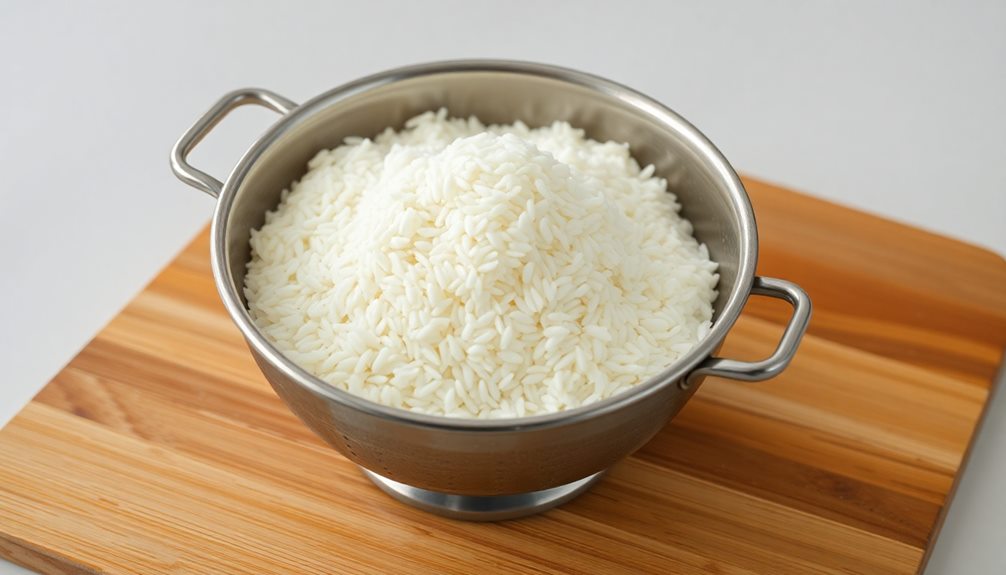 drain and grind rice