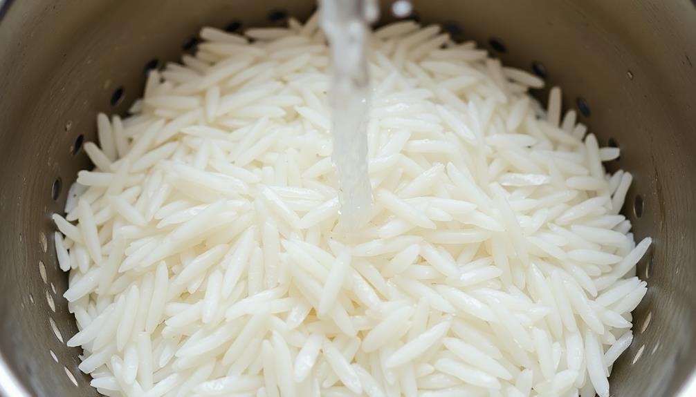 drain and rinse rice