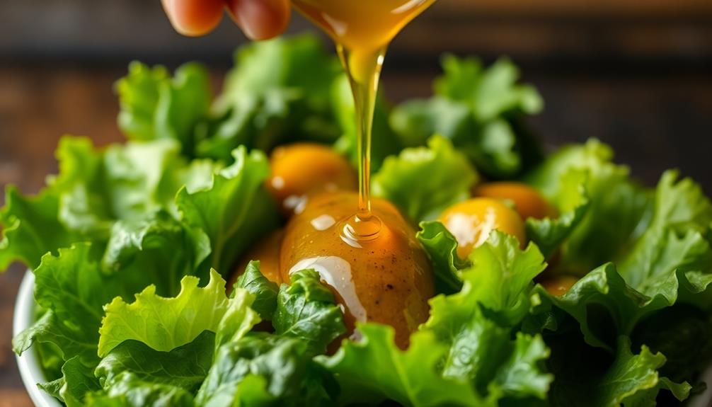 drizzle dressing over salad