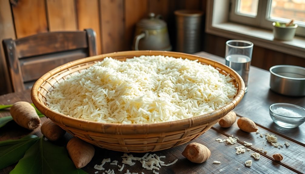 ferment grated cassava mixture