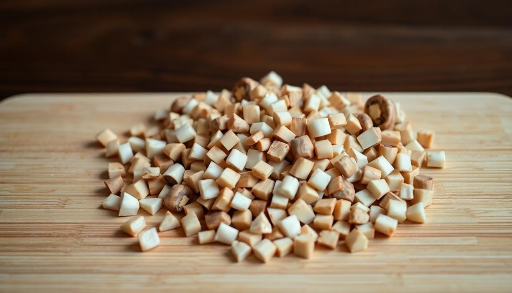 finely dice shiitake mushrooms