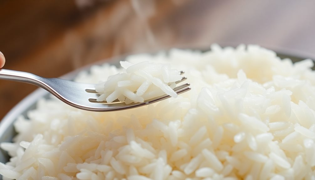 fluff rice using fork