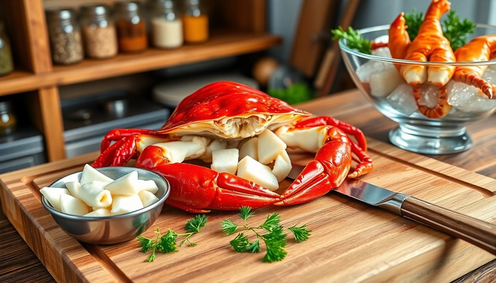 fresh crab meat preparation