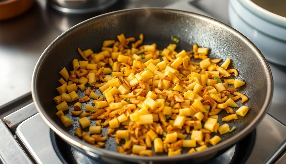 fry lemongrass shallot mixture