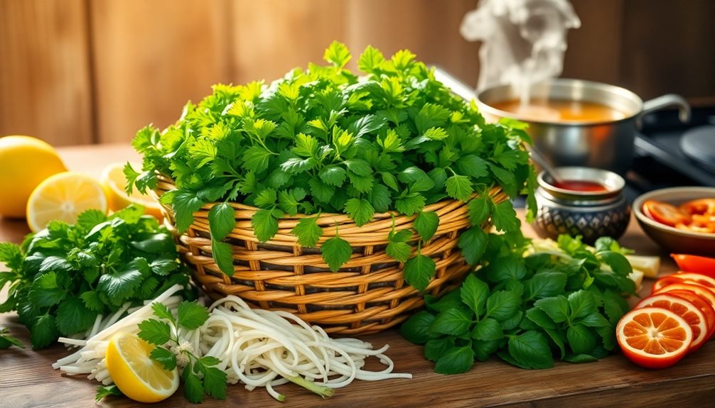 gather fresh vietnamese ingredients