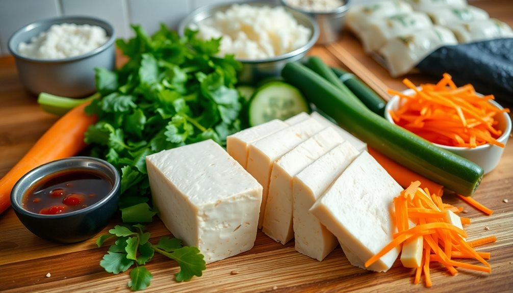 gather kimbap ingredients ready