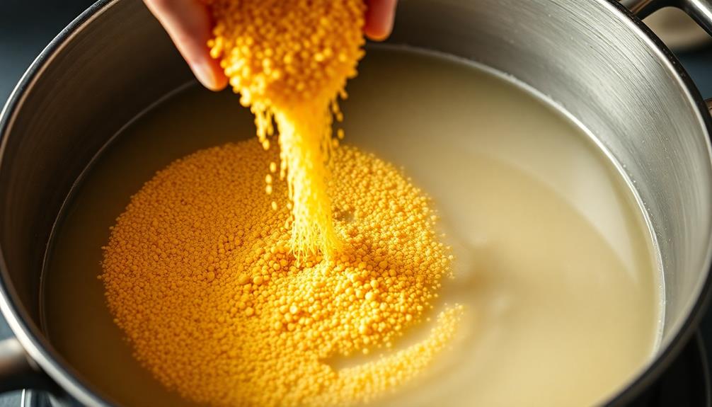 gradually add cornmeal water