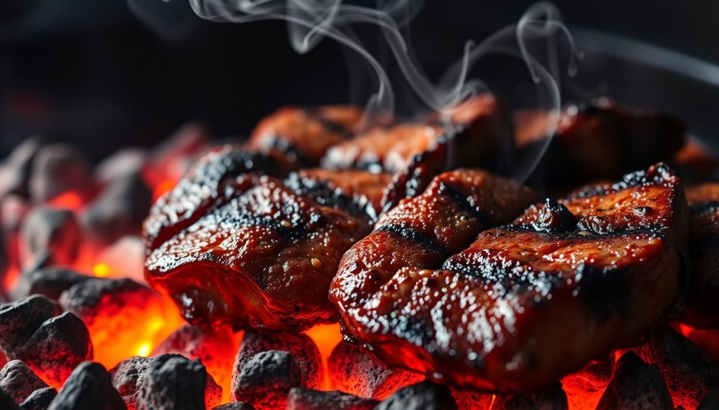 grill veal on charcoal