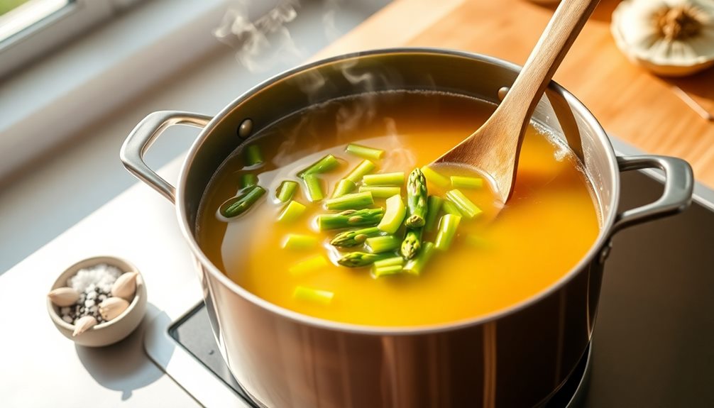 incorporate asparagus and seasoning