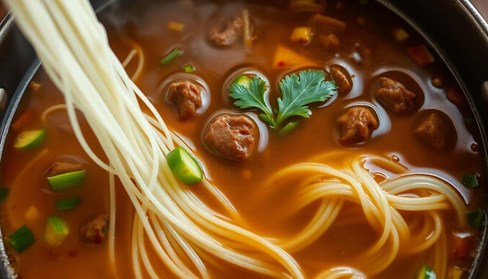 incorporate noodles and broth