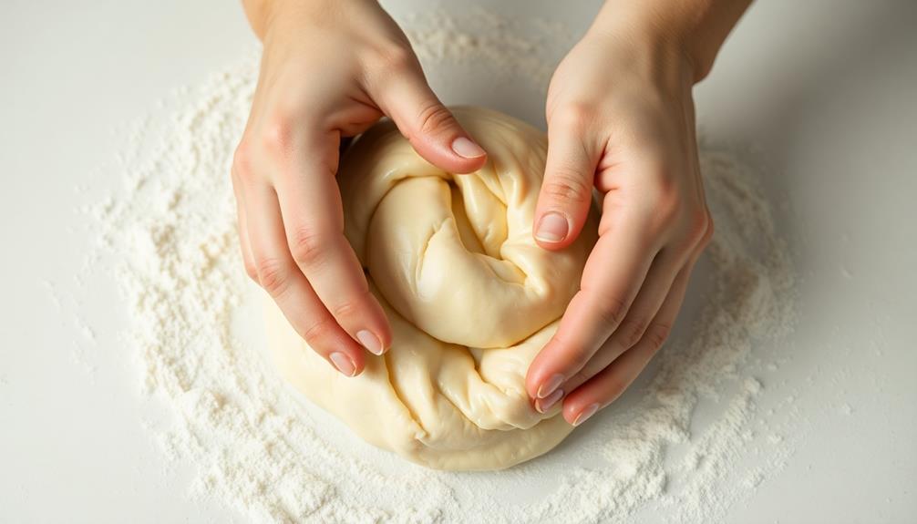 knead dough for ten minutes