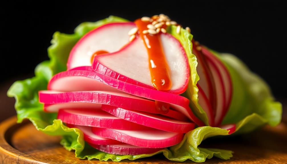 korean pickled radish wraps