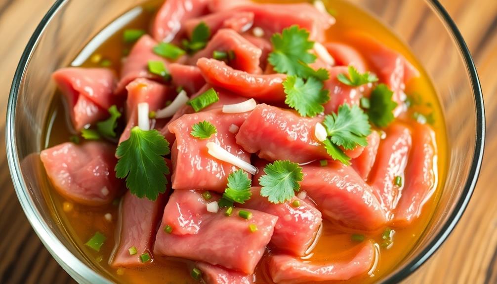 marinate beef slices thoroughly