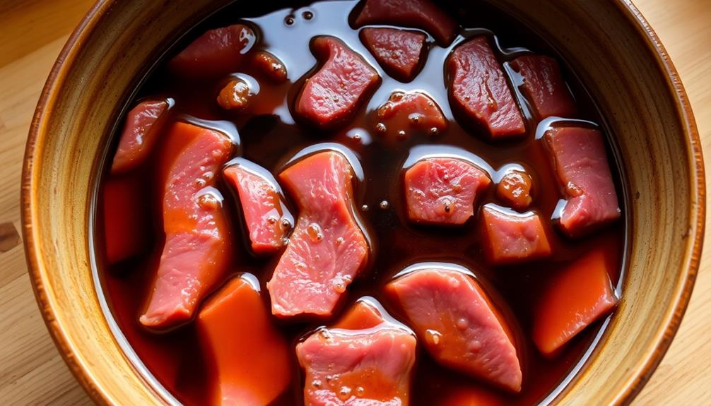 marinate meat in soy