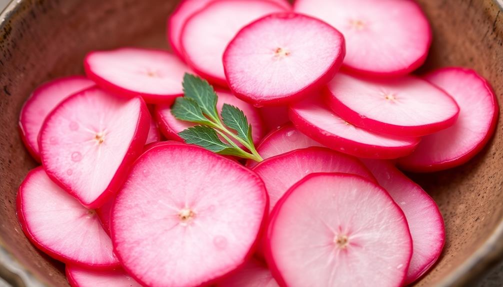 marinate radish for 10 minutes