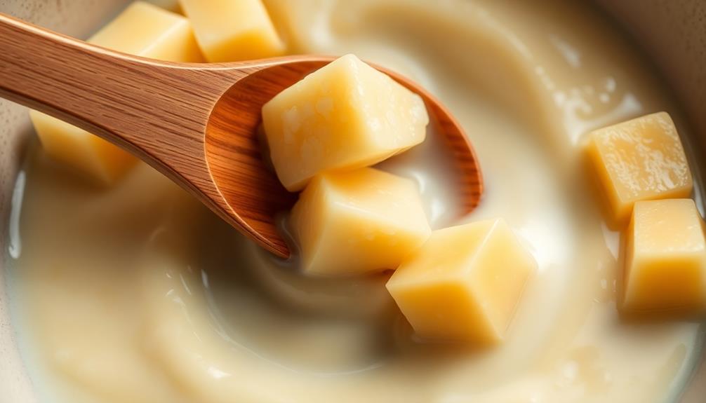 mash boiled taro cubes