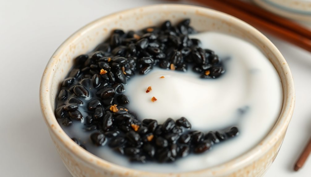 mix black rice yogurt