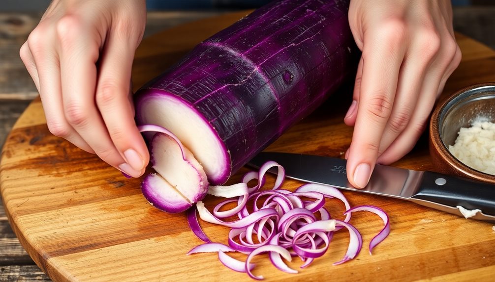 peel the purple yam