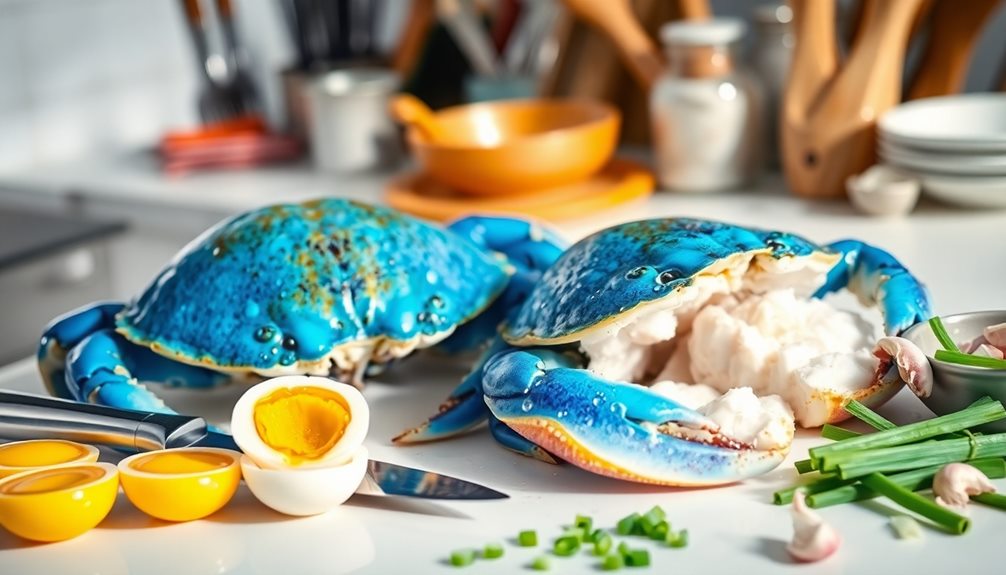 prepare and chop crab