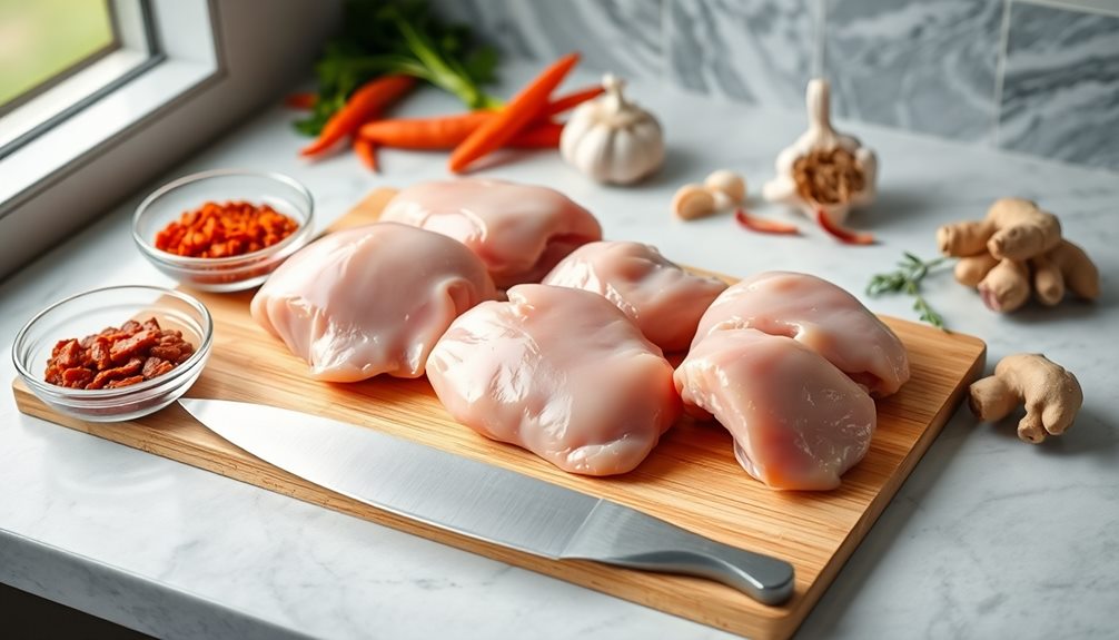 prepare chicken pieces carefully