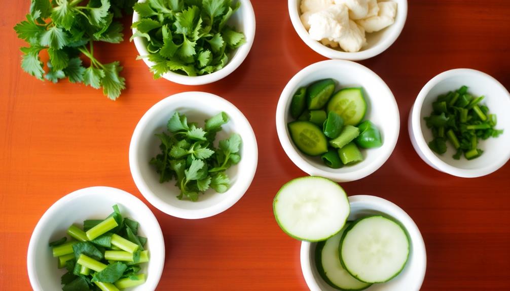 prepare garnishes in bowls