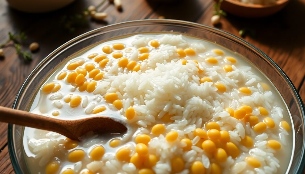 rinse and soak rice