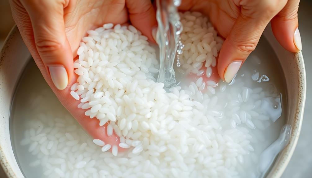 rinse and soak rice