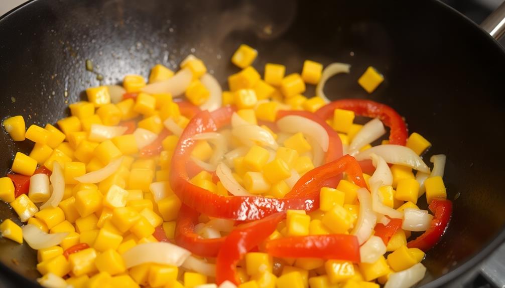 saut corn with aromatics