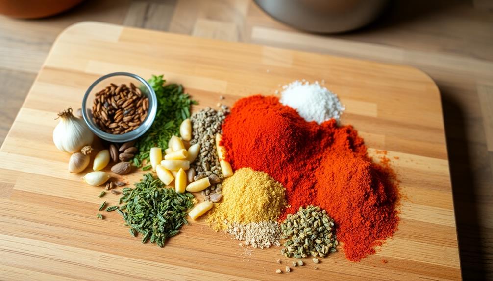 seasoning and spices added