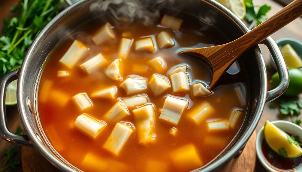 simmer broth with spices