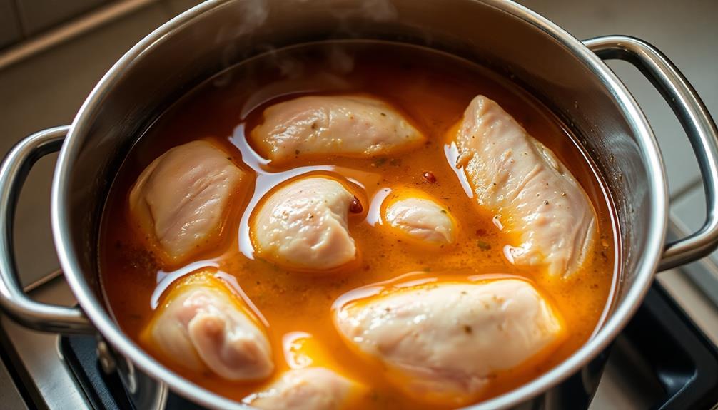 simmer chicken until tender