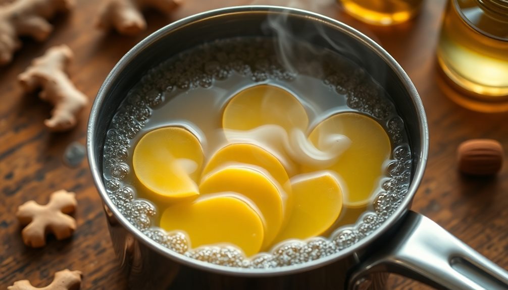 simmer ginger in water