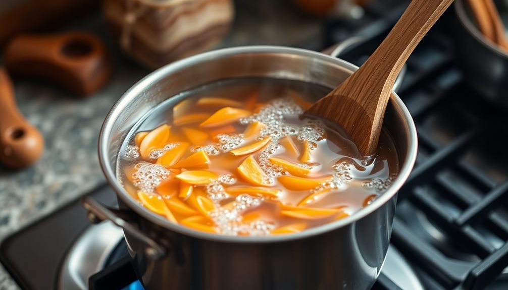 simmer ginger in water