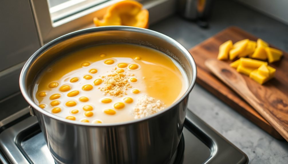 simmering with coconut milk