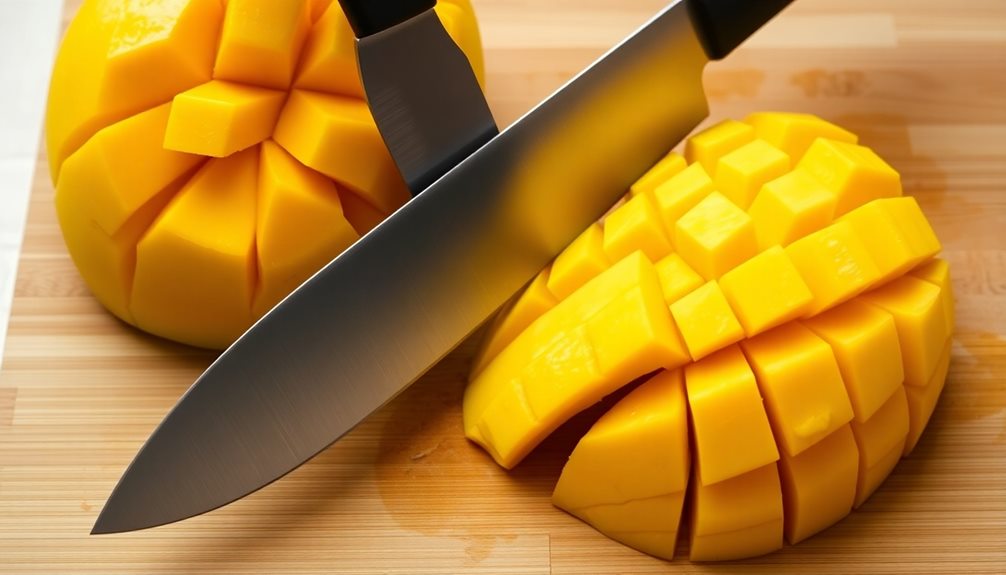 slice mango into strips