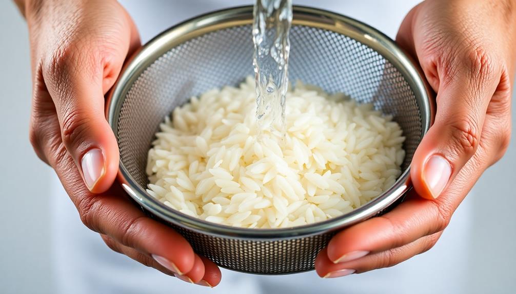 soak and rinse rice