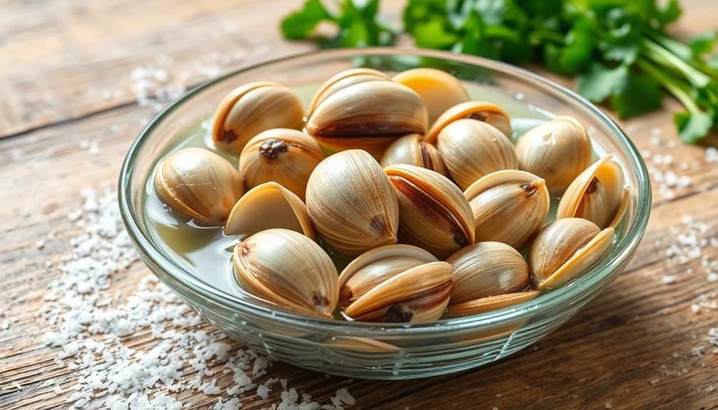 soak clams in saltwater
