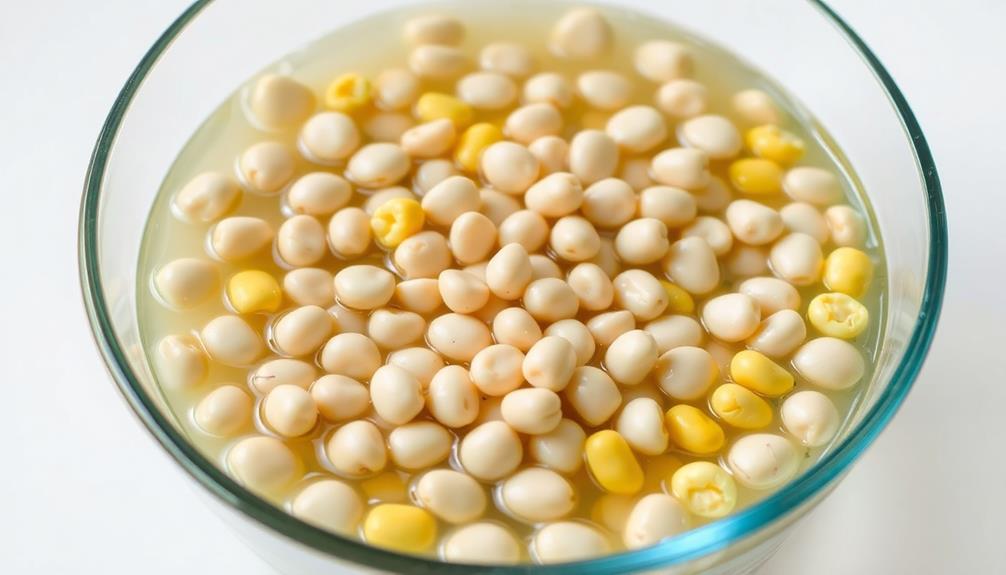 soak corn and beans