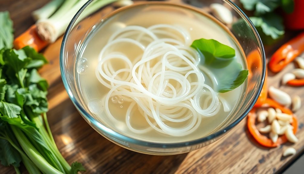 soak noodles in water